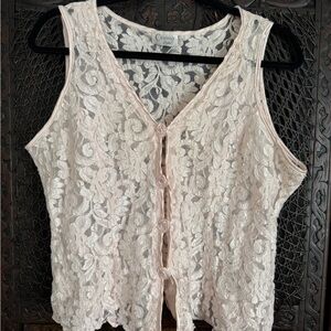 Vintage Cinema Etoile Sheer Lace Top